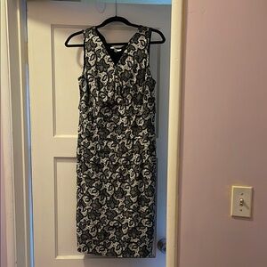 Elegant Black and White Floral Dress